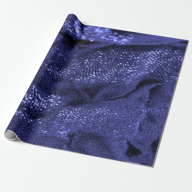 Texture. Dark blue fabric. Decorative background f Wrapping Paper (Unrolled)
