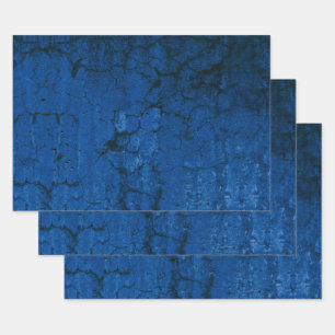 Texture Dark Blue Rustic Vintage Grunge Wrapping Paper Sheets