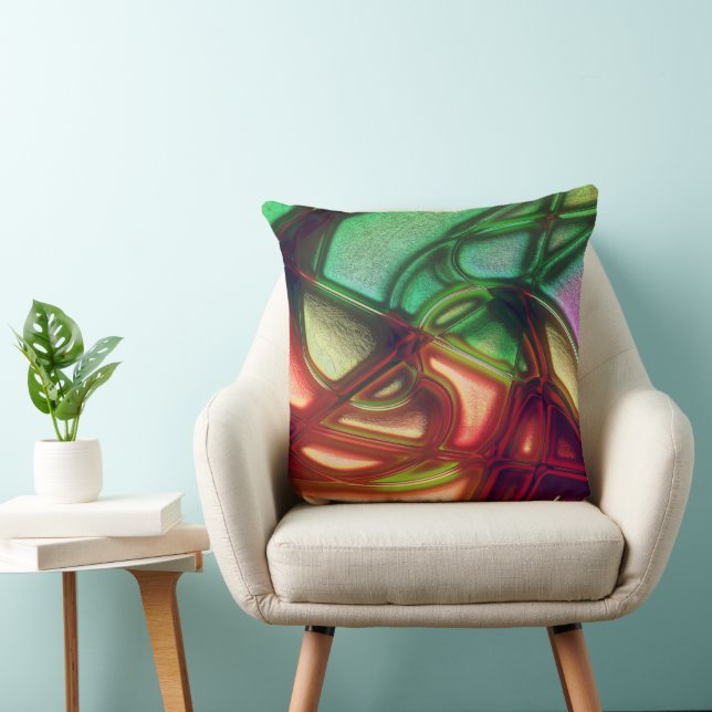 texture design with scratches and metallic colors throw pillow (Chair)