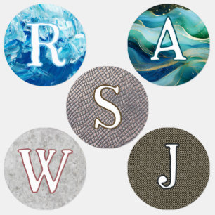 Texture Designs Single Initial Boy Clothing Labels
