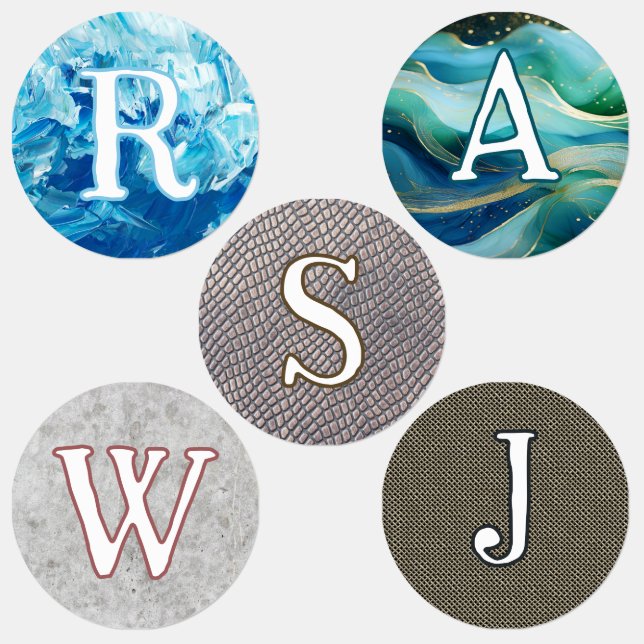 Texture Designs Single Initial Boy Clothing Labels (Group)