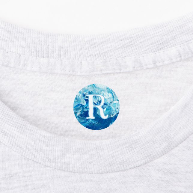 Texture Designs Single Initial Boy Clothing Labels (Affixed)