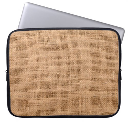 Texture fabric burlap background laptop sleeve
