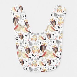 Texture funny owl baby bib