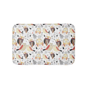 Texture funny owl bathroom mat