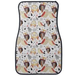 Texture funny owl car floor mat