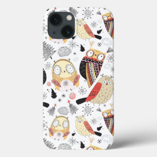 Texture funny owl iPhone 13 case