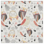 Texture funny owl fabric