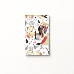 Texture funny owl light switch cover