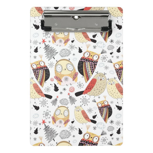 Texture funny owl mini clipboard (Front)