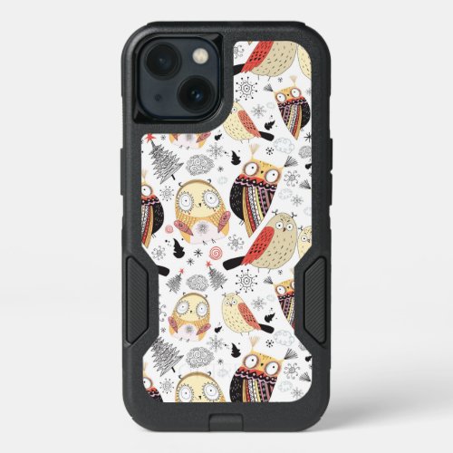 Texture funny owl iPhone 13 case