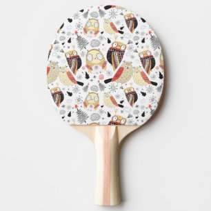 Texture funny owl ping pong paddle