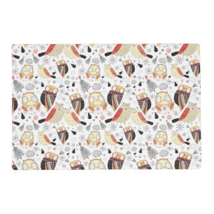 Texture funny owl placemat