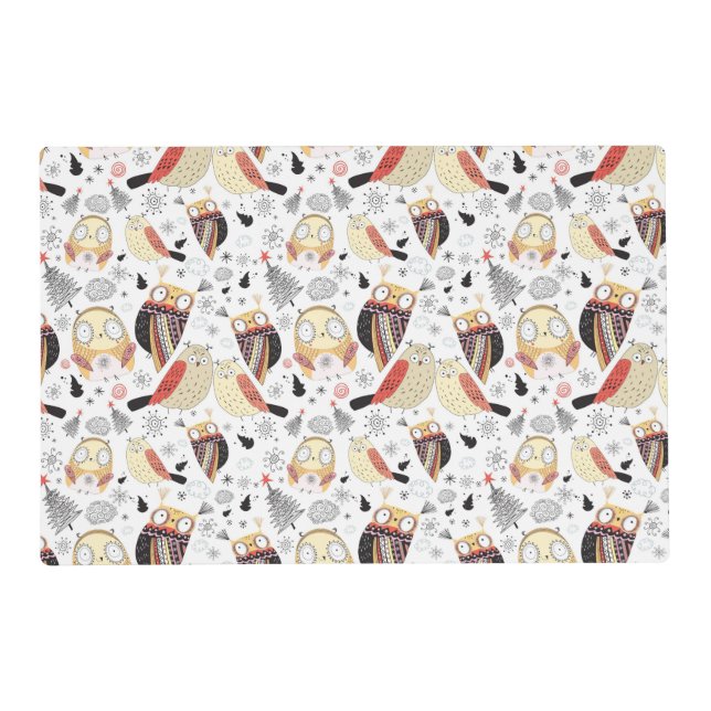 Texture funny owl placemat (Front)