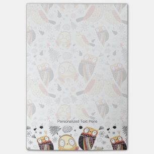 Texture funny owl post-it notes