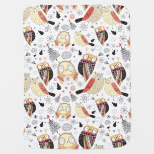 Texture funny owl receiving blanket