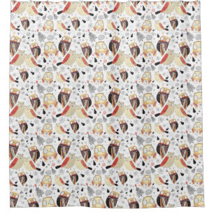 Texture funny owl shower curtain