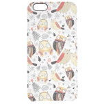 Texture funny owl clear iPhone 6 plus case