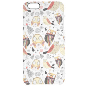 Texture funny owl clear iPhone 6 plus case