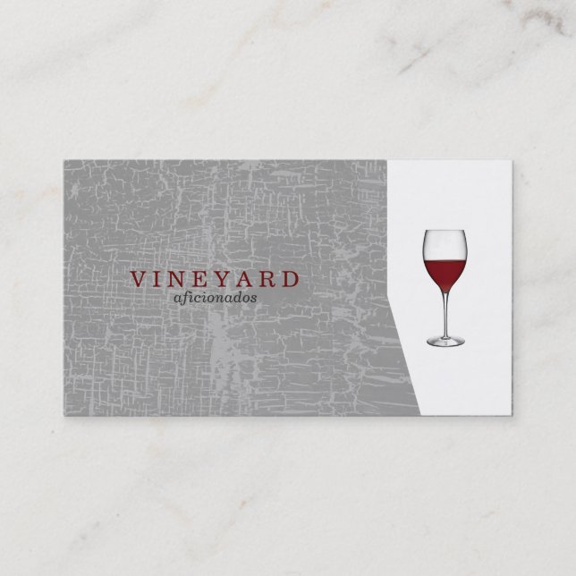Texture Gray / Wine Glass Business Card (Front)