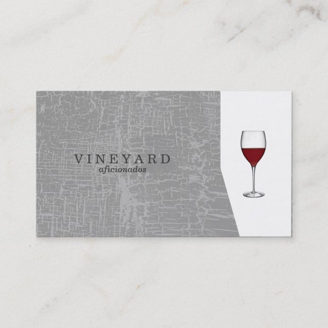 Texture Gray / Wine Glass Business Card (Front)