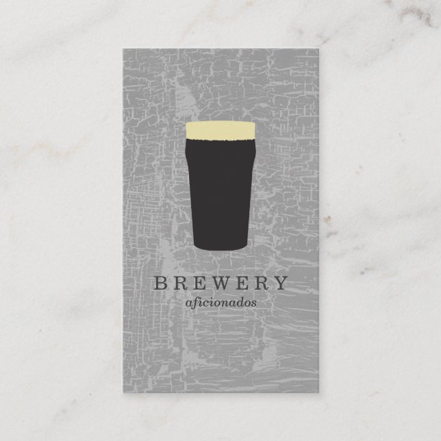 Texture Gray with Beer Glass Business Card (Front)