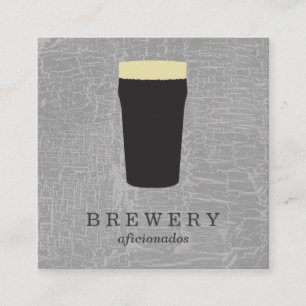 Texture Gray with Beer Glass Square Business Card