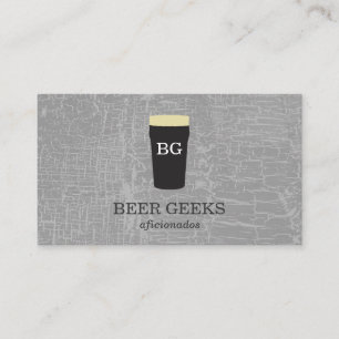 Texture Gray with Beer Glass with monogram Business Card