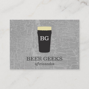 Texture Gray with Beer Glass with monogram Business Card