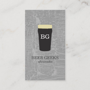 Texture Gray with Beer Glass with monogram Business Card