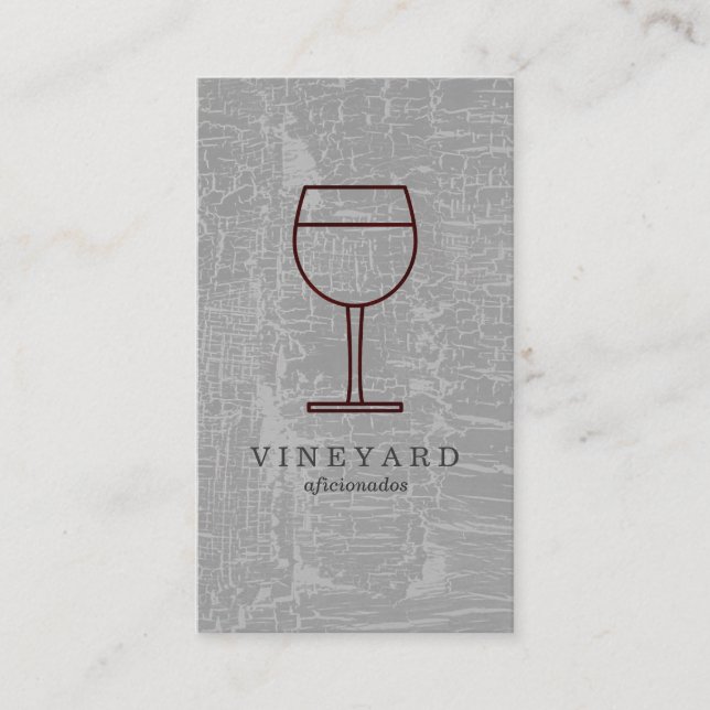 Texture Gray with Wine Glass Business Card (Front)