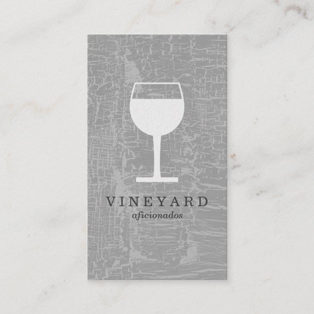 Texture Gray with Wine Glass Business Card (Front)