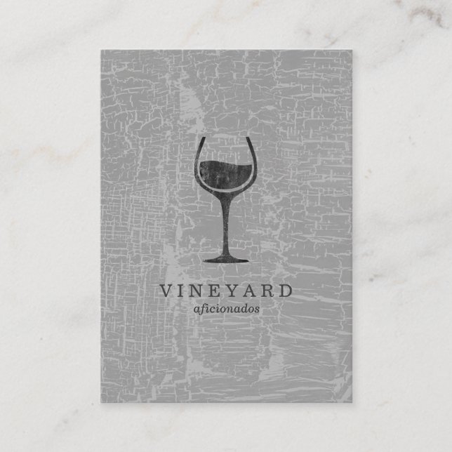 Texture Gray with Wine Glass Business Card (Front)