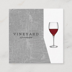Texture Gray with Wine Glass Square Business Card