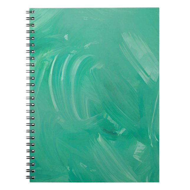Texture green acrylic painted notebook (Front)
