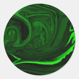 texture green malachite classic round sticker