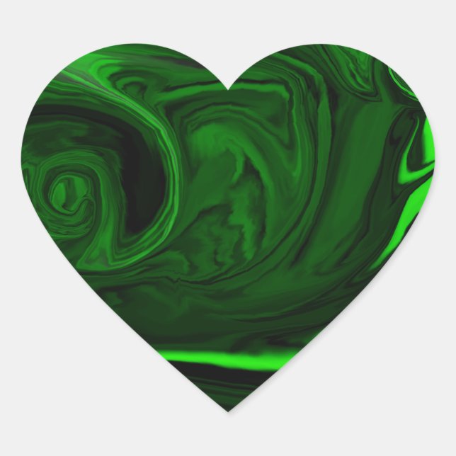 texture green malachite heart sticker (Front)