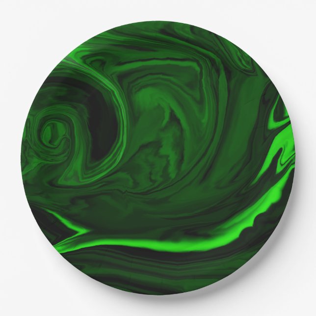texture green malachite paper plates (Front)