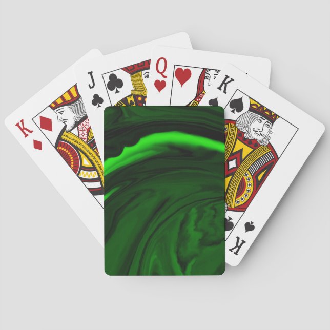 Texture green malachite stone.  poker cards (Back)