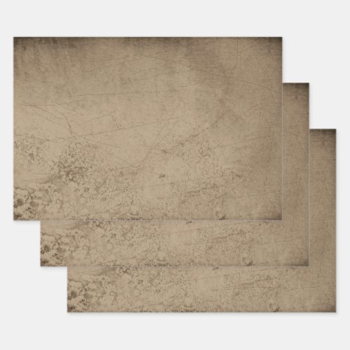 Texture Grunge Rustic Old Sepia Scratches Wrapping Paper Sheets