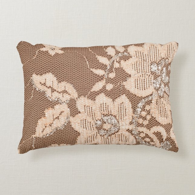 Texture lace fabric. lace on white background stud accent pillow (Front)