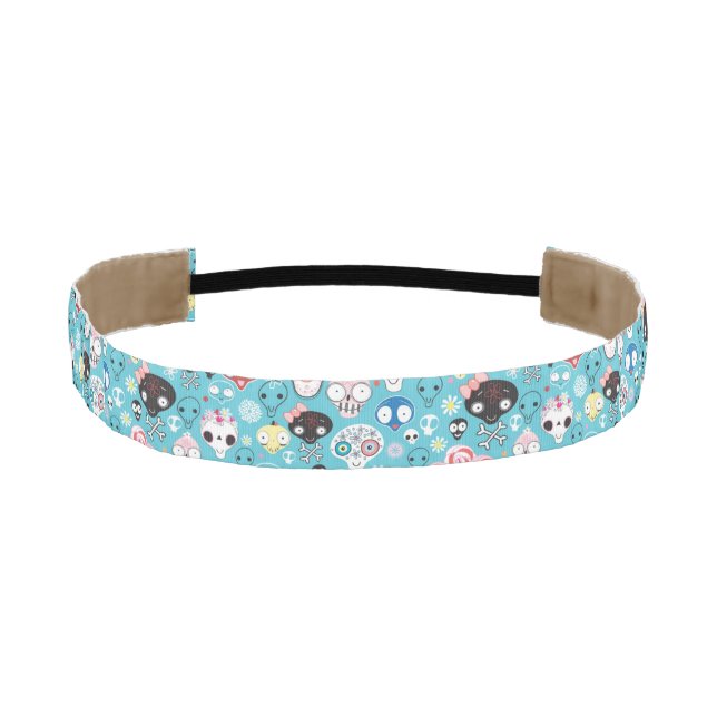 Texture laughing skull athletic headband (Front)