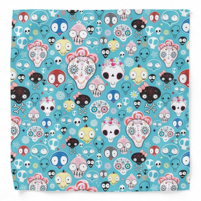 Texture laughing skull bandana (Front)