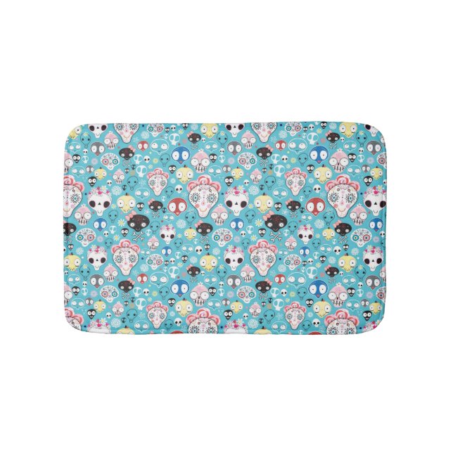 Texture laughing skull bathroom mat (Front)