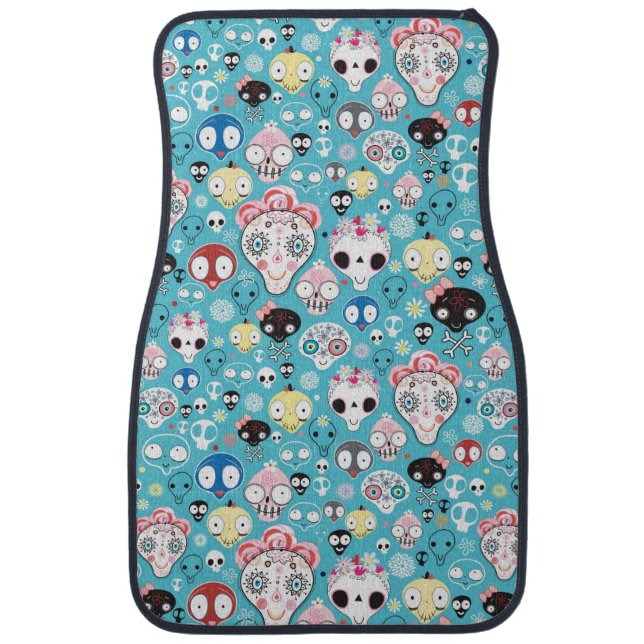 Texture laughing skull car floor mat (Front)