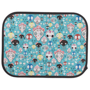 Texture laughing skull car mat
