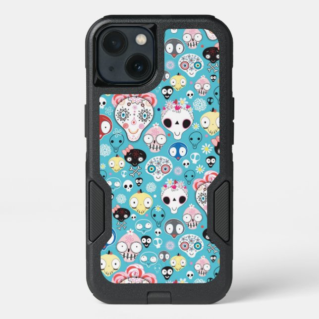 Texture laughing skull otterbox iPhone case (Back)