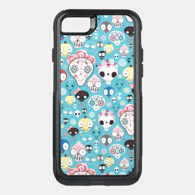 Texture laughing skull otterbox iPhone case (Back)