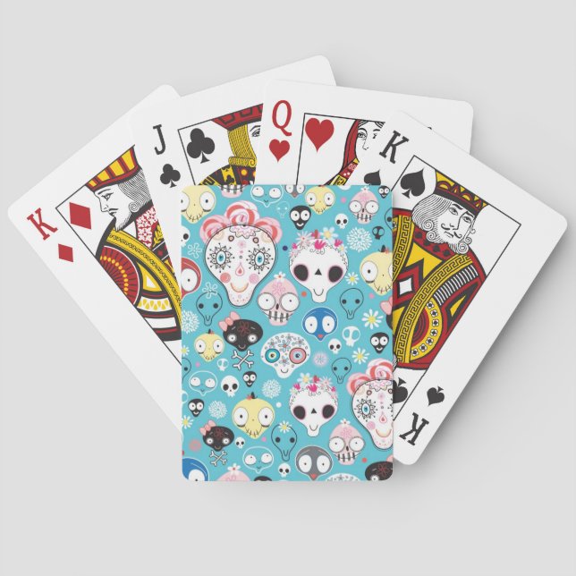 Texture laughing skull poker cards (Back)
