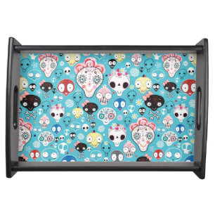 Texture laughing skull serving tray